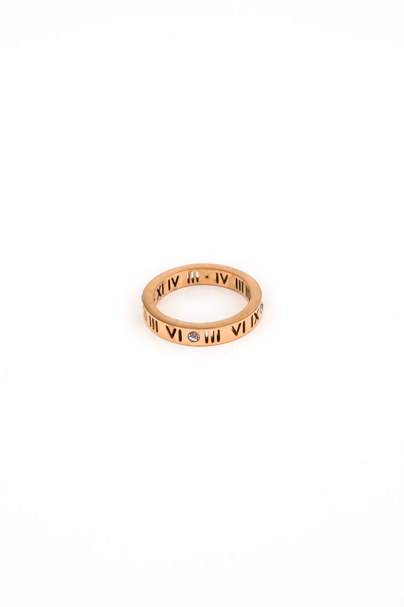 gold roman numeral ring unisex design