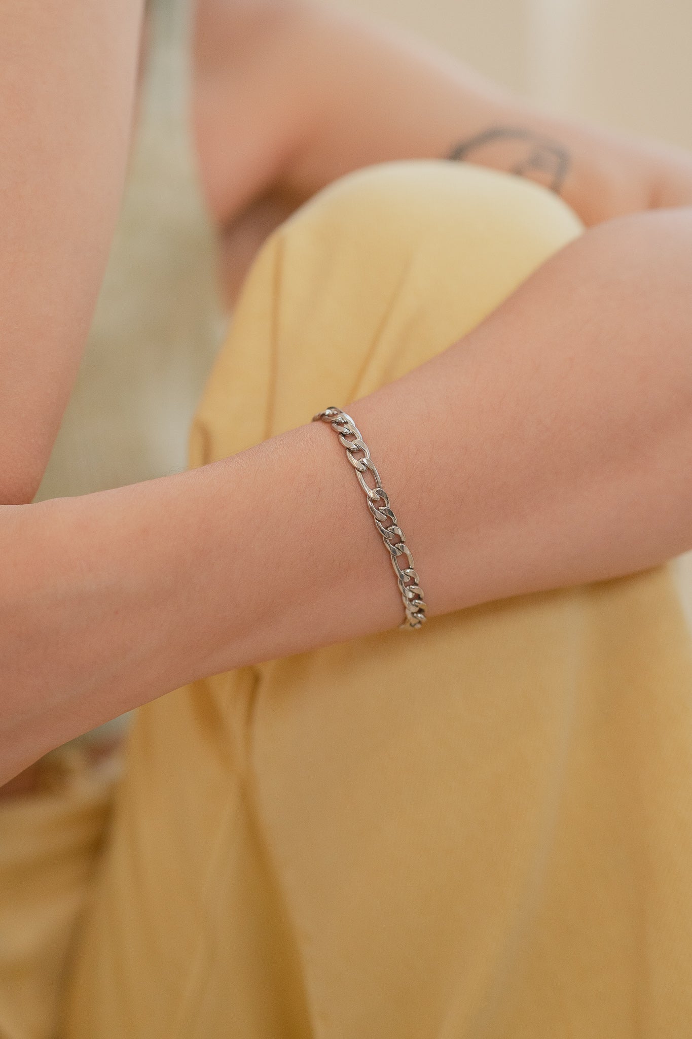 hypoallergenic stainless steel Figaro bracelet
