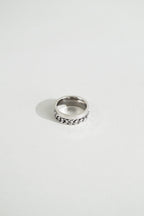 MNML Phoenix Numerals Chain Ring in stainless steel silver — front view, Roman numerals ring Malaysia