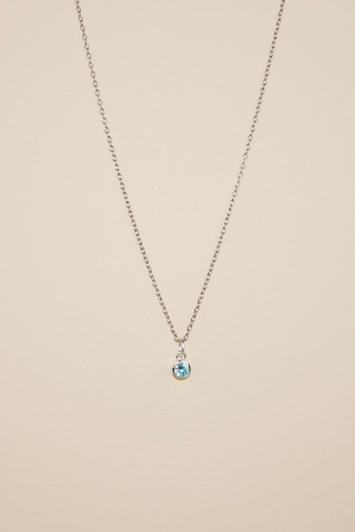 BIJOU Birthstone Sterling Silver Necklace - Minimalist Lab