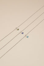 BIJOU Birthstone Sterling Silver Necklace - Minimalist Lab
