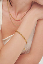 stainless steel twist chain bracelet gift for her him