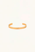 Flat rectangular band profile detail on Star Spangled Bangle, 18K gold plated stainless steel