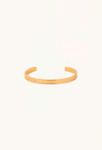 Flat rectangular band profile detail on Star Spangled Bangle, 18K gold plated stainless steel